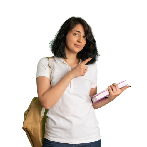 young-confident-pretty-caucasian-schoolgirl-wearing-back-bag-points-side-holding-books-green-with-copy-space